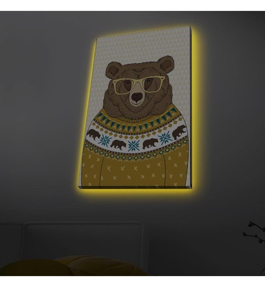 Home - Dekoratives Leinwandbild LED, 45 x 70 cm - Multicolor