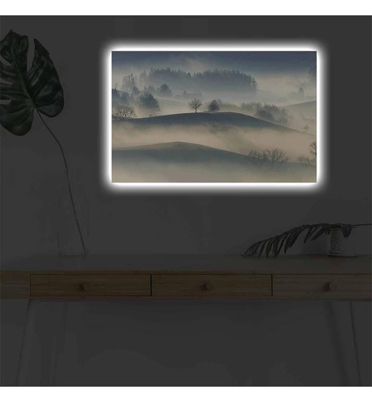 Home - Dekoratives Leinwandbild LED, 45 x 70 cm - Multicolor