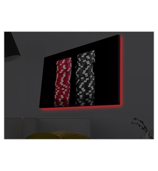 Home - Dekoratives Leinwandbild LED, 45 x 70 cm - Multicolor