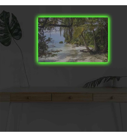 Home - Dekoratives Leinwandbild LED, 45 x 70 cm - Multicolor