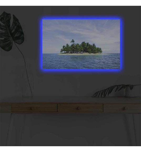 Home - Dekoratives Leinwandbild LED, 45 x 70 cm - Multicolor