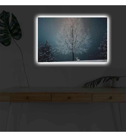 Home - Dekoratives Leinwandbild LED, 45 x 70 cm - Multicolor