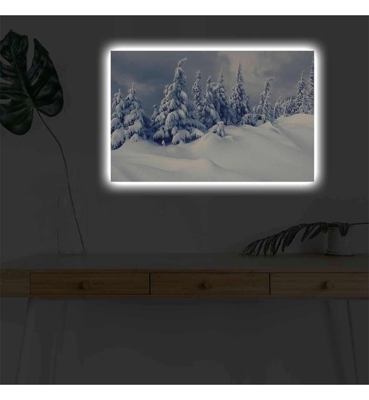 Home - Dekoratives Leinwandbild LED, 45 x 70 cm - Multicolor