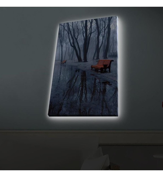 Home - Dekoratives Leinwandbild LED, 45 x 70 cm - Multicolor