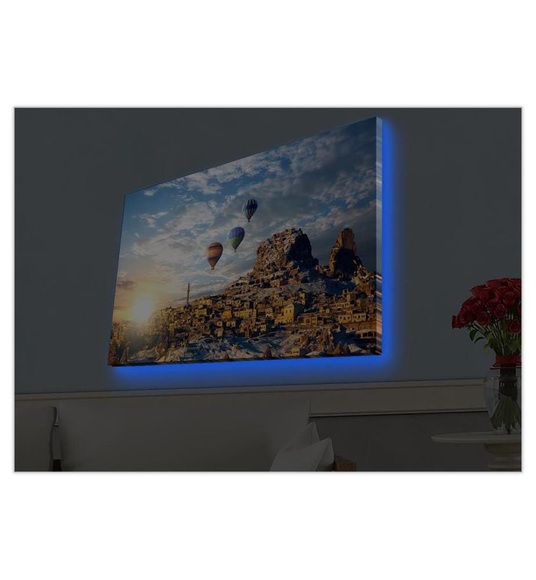 Home - Dekoratives Leinwandbild LED, 45 x 70 cm - Multicolor