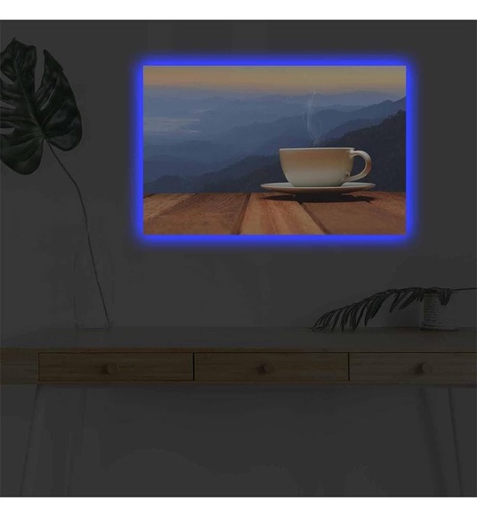 Home - Dekoratives Leinwandbild LED, 45 x 70 cm - Multicolor