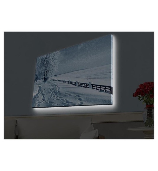 Home - Dekoratives Leinwandbild LED, 45 x 70 cm - Multicolor