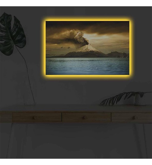 Home - Dekoratives Leinwandbild LED, 45 x 70 cm - Multicolor