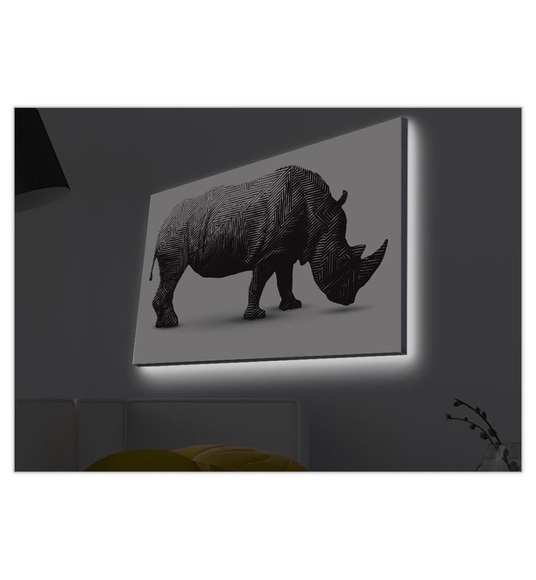 Home - Dekoratives Leinwandbild LED, 45 x 70 cm - Multicolor
