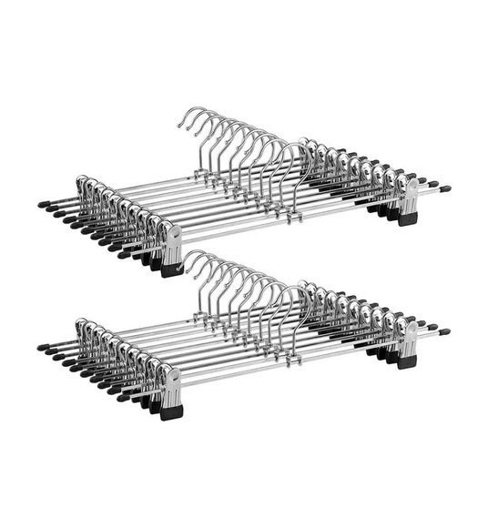 Songmics - 20 x Metall Hosenbügel Kleiderbügel (extra breit) Anti-Rutsch 40 x 10,5 cm - verchromt CRI006-20