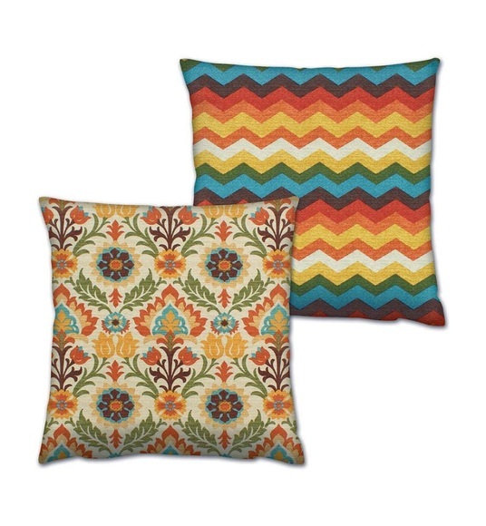 Home - 2er-Set Kissen - 43 x 43 cm - Multicolor