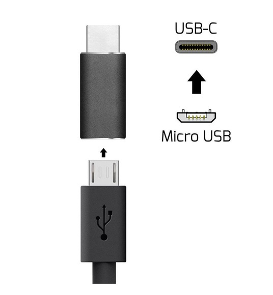 Adapter MikroUSB auf USB-C schwarz