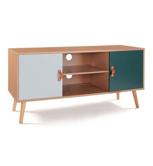 Idomya - FACTORY - TV-Möbel 113 x 39.5 x 53.5 cm - Braun und Grün
