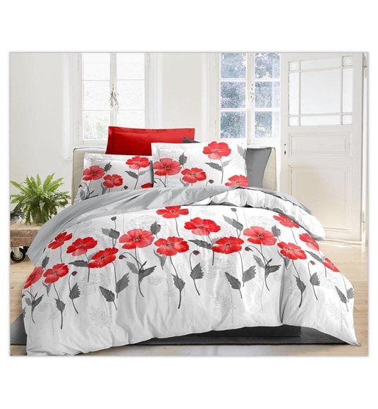 Home - 6-Teilige Bettwäschegarnitur Poppies - 220 x 240 cm - Multicolor