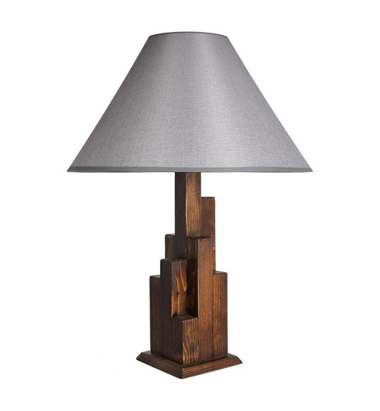 Home - Tischlampe - Braun und Grau