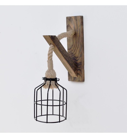 Home - Wandlampe E27 - Schwarz und Braun