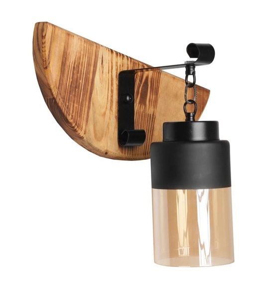 Home - Wandlampe Derin - Schwarz, Braun