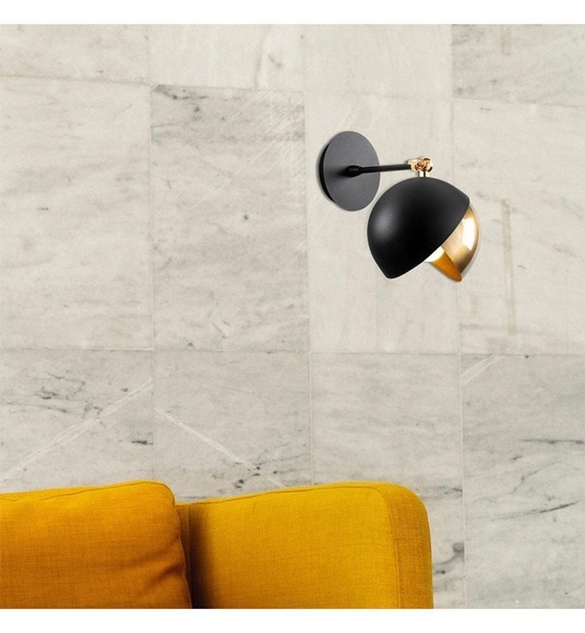 Home - Wandleuchte Sheen Berceste - Schwarz und Gold