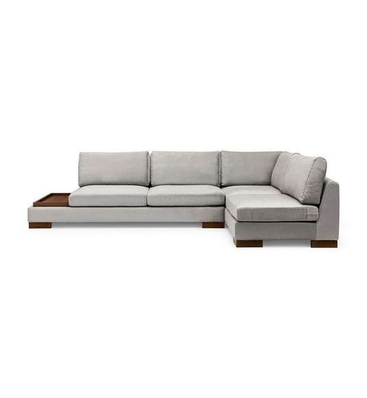 Home - Ecksofa mit Rechtsseitiger Recamiere Tulip - Hellgrau