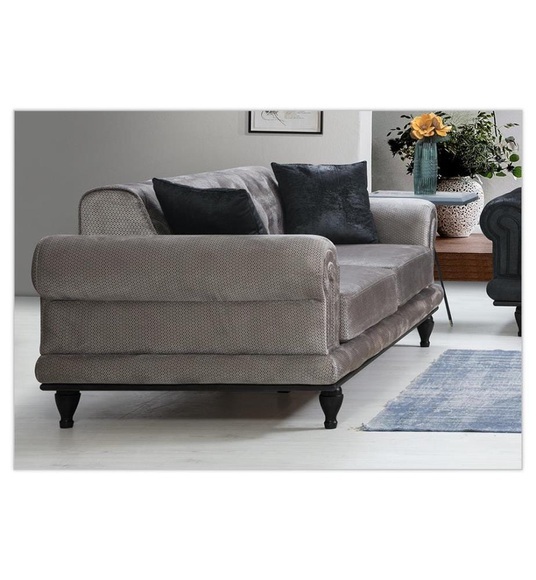 Home - 3-Sitzer Sofa Bett Polyanna - Grau