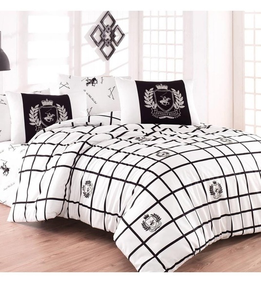 Beverly Hills Polo Club - 2-Teilige Bettwäschegarnitur - 140 x 200 cm - Weiss und Schwarz