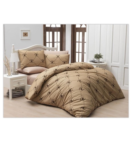 Beverly Hills Polo Club - 2-Teilige Bettwäschegarnitur - 140 x 200 cm - Beige und Braun