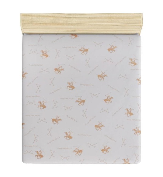 Home - Spannbetttuch - 140 x 190 + 25 cm - Weiss und Hellorange