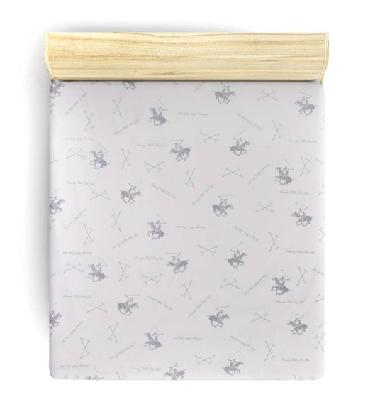 Beverly Hills Polo Club - Spannbetttuch - 90 x 190 + 25 cm - Weiss und Grau