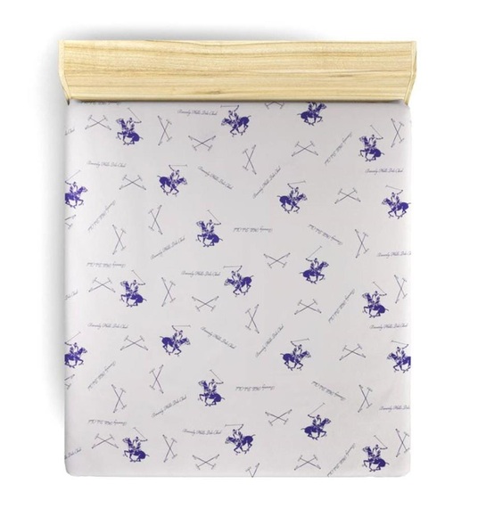 Beverly Hills Polo Club - Spannbetttuch - 90 x 190 + 25 cm - Weiss und Violett