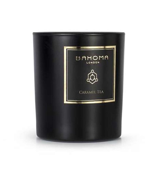 Bahoma - Duftkerze - gefärbtes Glas - gefärbter Wachs - Caramel Tea