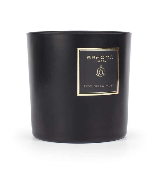 Bahoma - Duftkerze XL - gefärbtes Glas - gefärbter Wachs - Patchouli & Musk