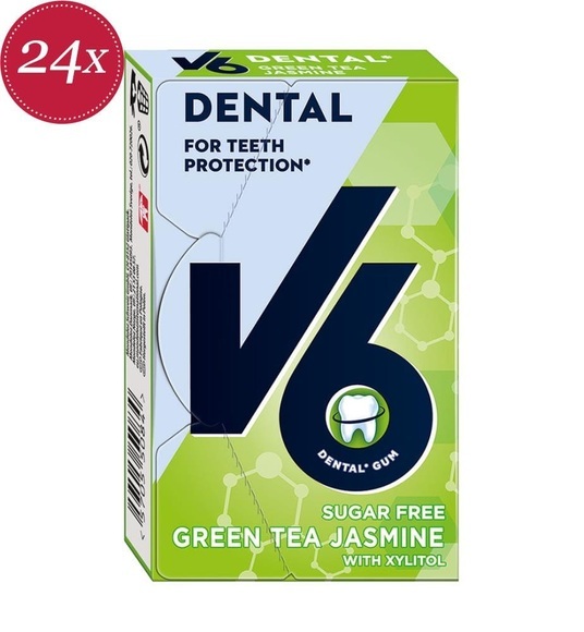 V6 Dental Care Kaugummi Green Tea Jasmine (24 Stück)