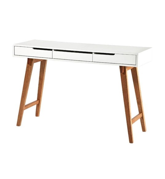Mca Furniture - Schreibtisch - Weiss und Braun