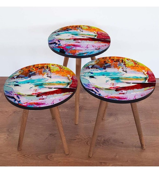 Home - 3er-Set Beistelltische - Multicolor