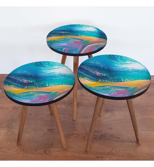 Home - 3er-Set Beistelltische - Multicolor