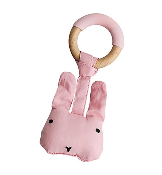 Kushies - Beissring mit Spielzeug rosa