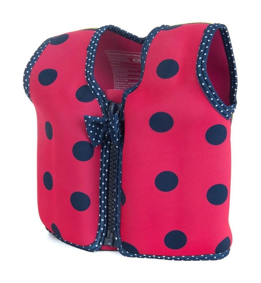 Konfidence - Kinder-Schwimmweste pink mit Punkten | 6-7 Jahre