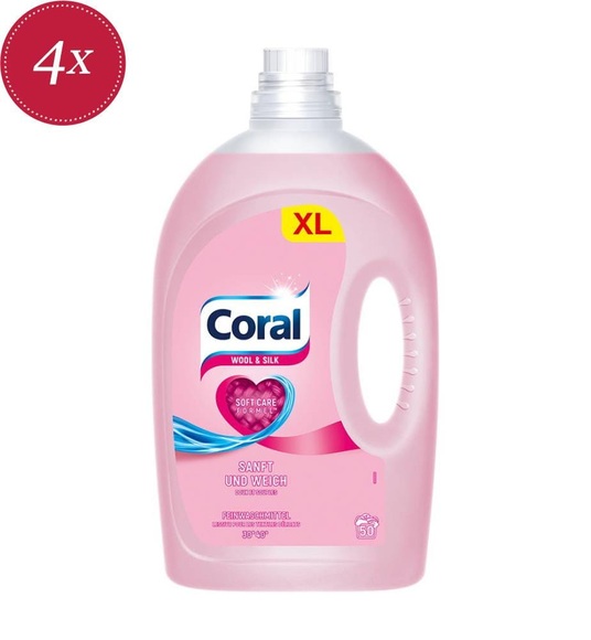 Coral - Flüssig-Waschmittel Wool+Silk - 4 x 2.5 L