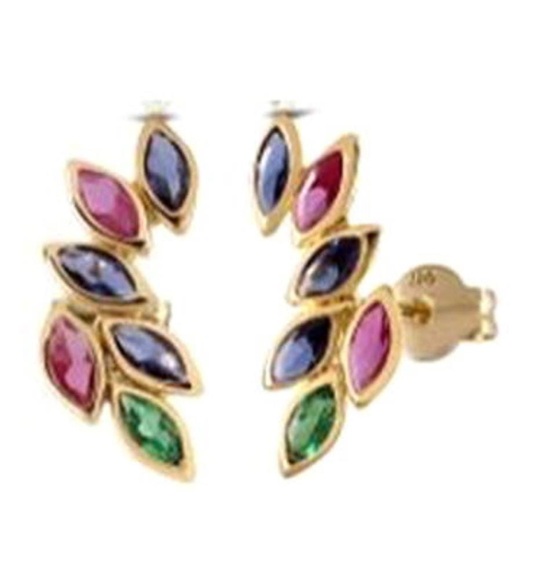 Accessory - Ear Cuff Feuilles multicolores - Gold und Multicolor