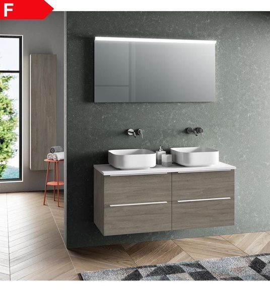 TFT - Badezimmer-Ensemble MALMO - 5-teilig und Dunkelbeige - Dunkelbeige