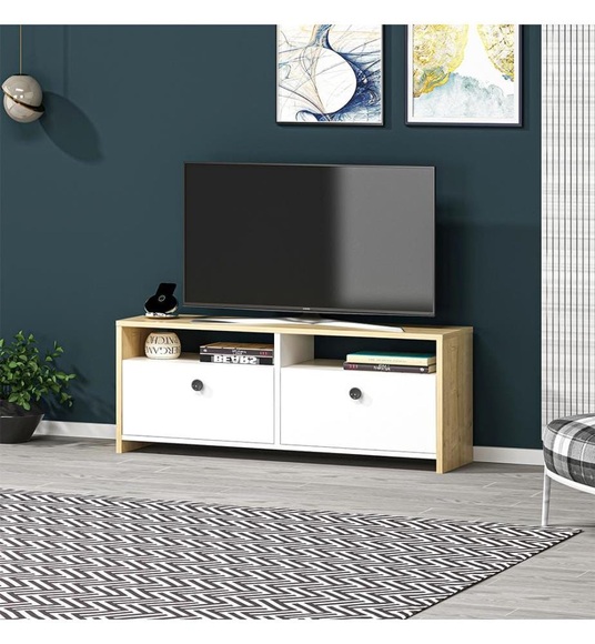 Home - TV Stand - Saphirbraun und Weiss