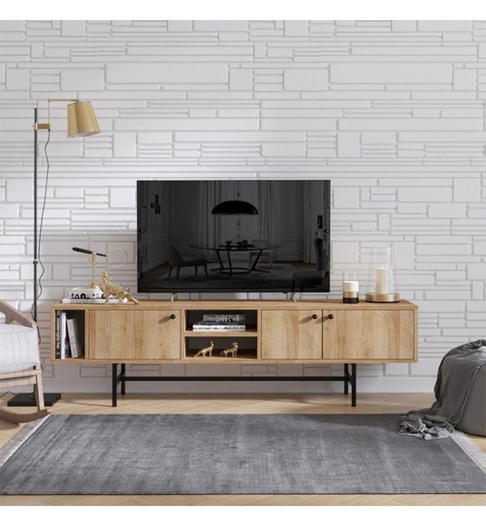 Home - Tv-Ständer Pedro - Eiche Schwarz