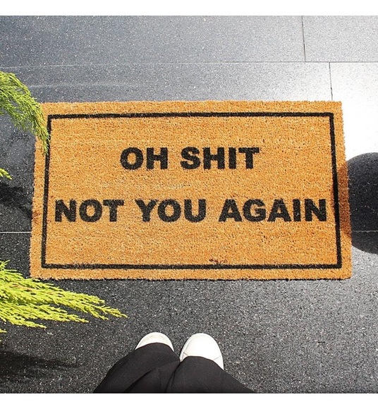 Home - Fussmatte Oh Shit Not You Again - Beige und Schwarz
