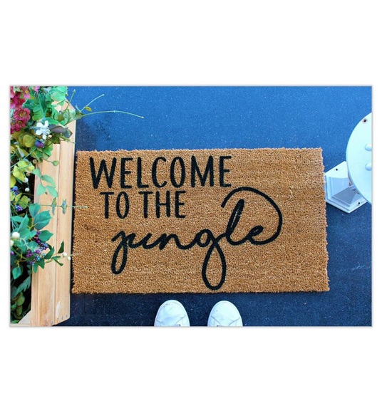 Home - Fussmatte Welcome To The Jungle - Beige und Schwarz