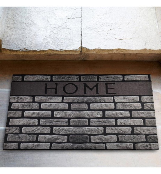 Home - Türvorleger - 45 x 70 cm - Grau und Schwarz