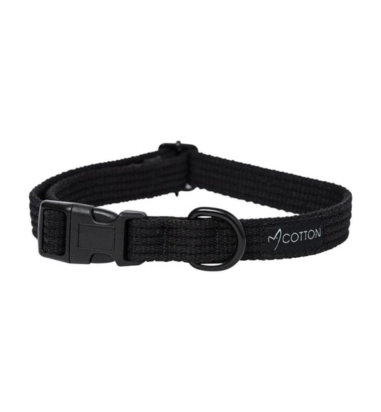 Gor Pets - Gor Cotton Collar Small 1.5cm Schwarz - Schwarz