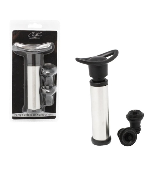 Class Wine - Vakuumpumpe - 3-Teilig - Schwarz und Silber
