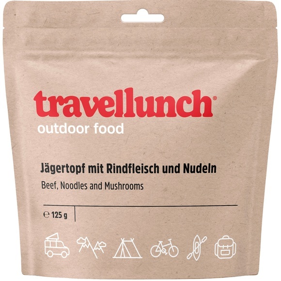 Travellunch Outdoor-Mahlzeit 250g Beef, Noodles and Mushrooms 2012 Veloreise Ausrüstung