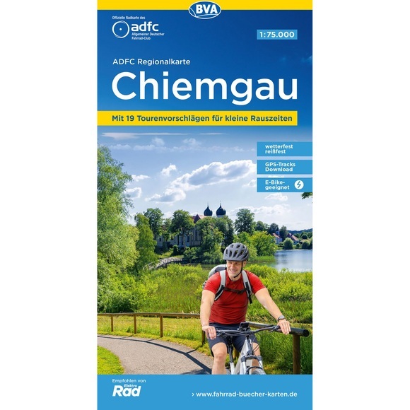 ADFC-Regionalkarte Chiemgau 1:75.000, mit Tagestourenvorschlägen, reiß- und wetterfest, E-Bike-geeignet, GPS-Tracks Download