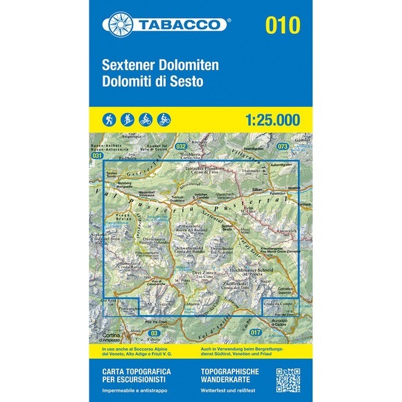 Tabacco Sextener Dolomiten 010 Wanderkarte